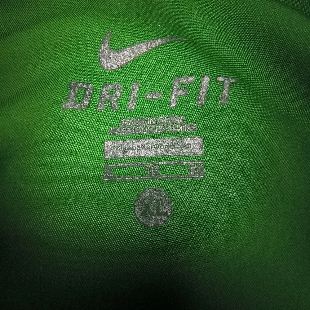 Nike‎ Mens Dri-Fit Full Zip Track Jacket XL Green Black Mock Neck Athletic Coat